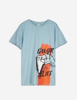 T-shirt - nadruk - jasny niebieski