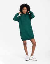 Suknelė - Gobtuvas su įvertu rai&scaron;teliu - tamsiai zalias