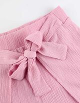 kuloty - wiązany pasek - rozowy