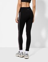 Leggings - Galonstreifen - schwarz