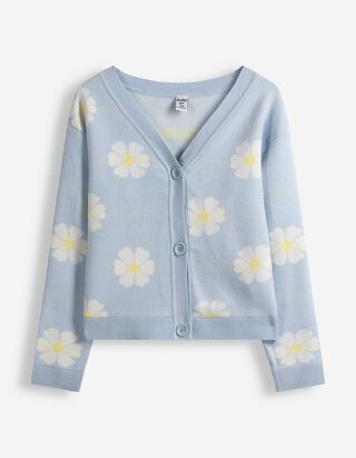 Cardigan - Allover-Muster - blau