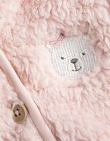 Sweatjacke - Teddyfell - rosa