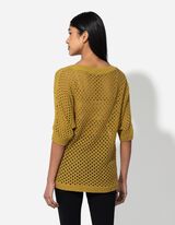 Strickpullover - Fledermausärmel - grün