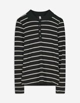 Langarmshirt - Rippenstruktur - schwarz