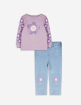 Sweater en jeggings set - Glitterprint - lila