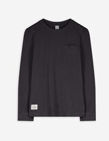 Langarmshirt - Brusttasche - grau