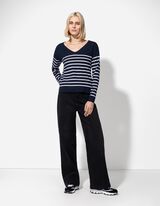 Strickpullover - Viskose-Mix - dunkelblau