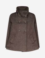 Caban Jacke - Woll-Optik - braun