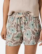 Shorts - Florales Muster - Gr&uuml;n
