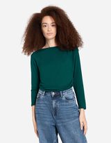 Bluză de corp cu m&acirc;necă lungă - LENZING&trade; ECOVERO&trade; - Verde inchis