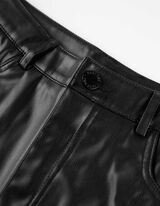 Kelnės - Dirbtinė oda - juodas