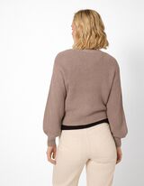 Strickjacke - Knopfleiste - Braun