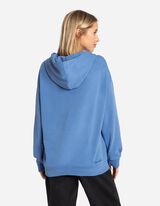 Kapuutsiga dressipluus - kulutatud v&auml;limusega - helesinine