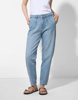 Džíny - Záhyby - svetle  modra