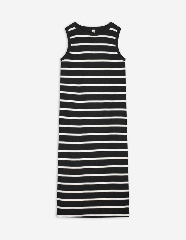 Midikleid - Seitenschlitz - schwarz
