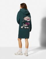 Kleid - R&uuml;ckenprint - t&uuml;rkis