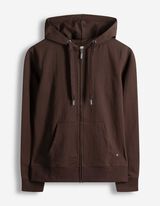 Sweatjacke - Kapuze mit Tunnelzug - dunkelbraun