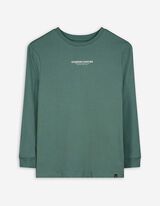 Tričko s dlouhým rukávem - Nadměrný střih Oversized Fit - tmave zelena
