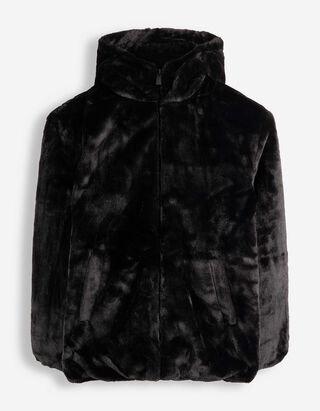 Jacke - Kunstfell - Schwarz