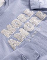 Sweatshirt - Applikation - hellblau