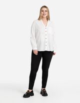 Marškiniai - Rankovės su užlenkimu - baltas