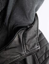 Biker-jakk - eemaldatav kapuuts - tumehall