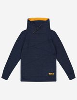 Felpa con cappuccio - Collo sciallato - blu scuro