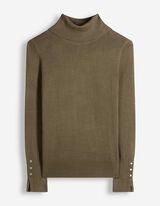 Strickpullover - Rollkragen - Khaki
