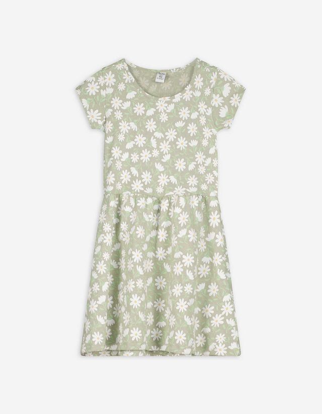 Kleid - Allover-Muster - grün