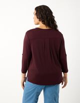Blusenshirt - Viskose-Mix - Lila