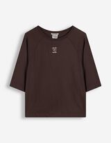 T-Shirt - Stickerei - Dunkelbraun