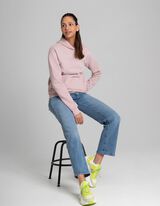 Pulover s kapuco - Potisk s sporočilom - vijolicna