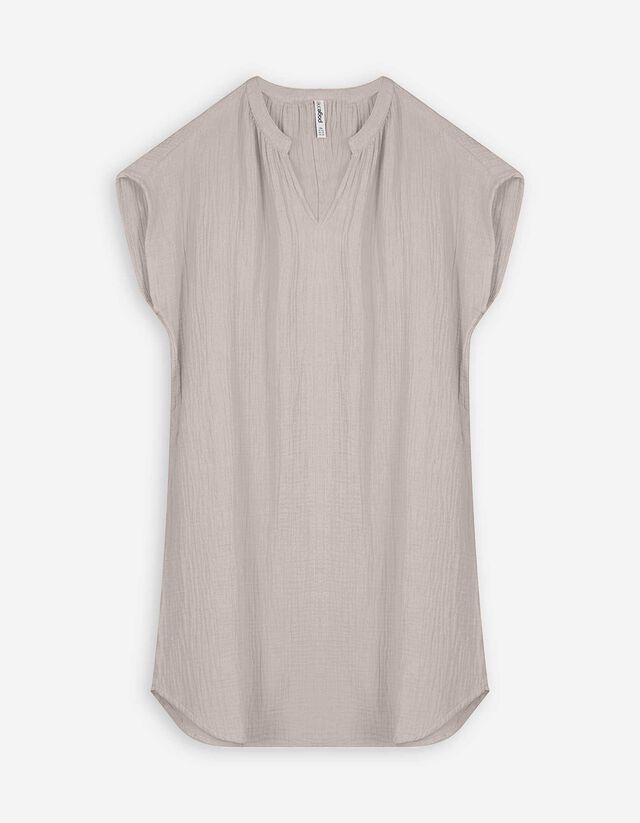 Kleid - einfarbig - beige