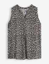 Blusentop - Allover-Print - Schwarz