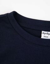 Tričko s dlhými rukávmi - Potlač - tmavomodra