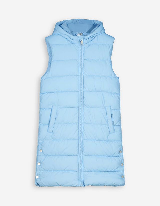 Gilet lungo - Spacco laterale - celeste