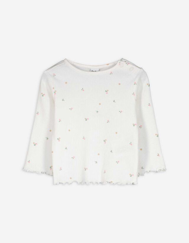 Maglia a manica lunga - Misto cotone - bianco