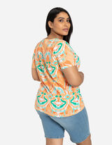 Póló - Elszórt mintás - narancs