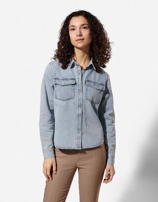 Hemdbluse - mid blue denim - blau