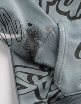 Sweat &agrave; capuche - Imprim&eacute; all-over - Bleu