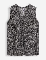 Blusentop - Allover-Print - Schwarz