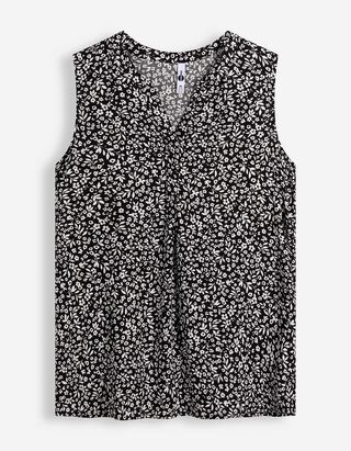 Blusentop - Allover-Print - Schwarz