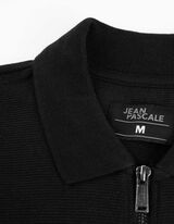 Tričko s dlhým rukávom - Zips - cierna