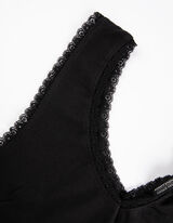 Trumpa palaidinė - Nėrinių apvadas - juodas