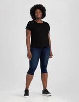 Pantaloni capri - Vita elasticizzata - blu scuro