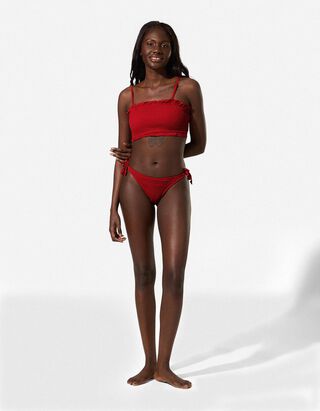 Badehose - Seitliche Schn&uuml;rungen - Rot