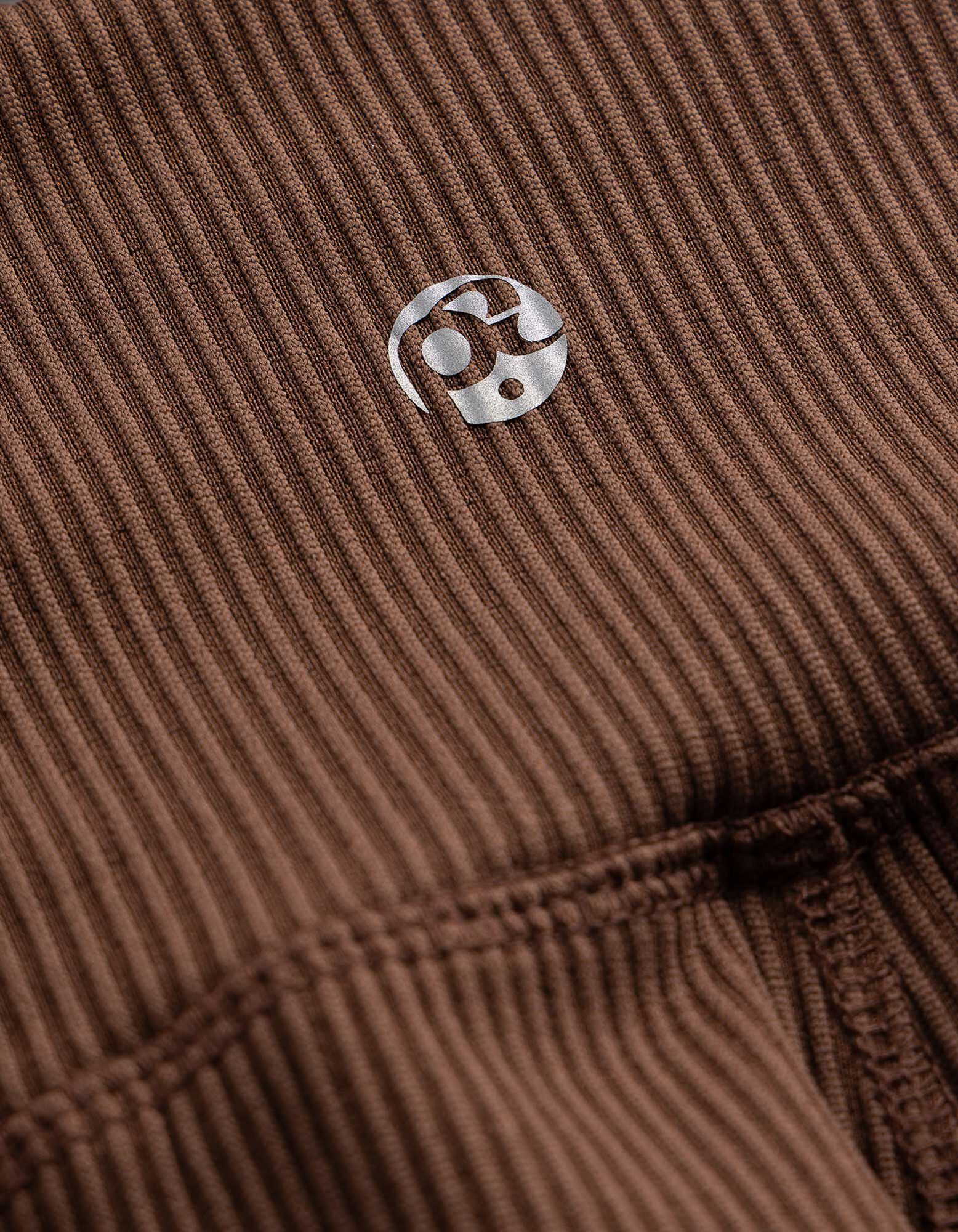 Leggings - Rippenstruktur - Braun
