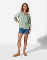 Blouse - Unicolore - p&eacute;trole