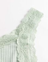 Trumpa palaidinė - Nėrinių apvadas - zalias