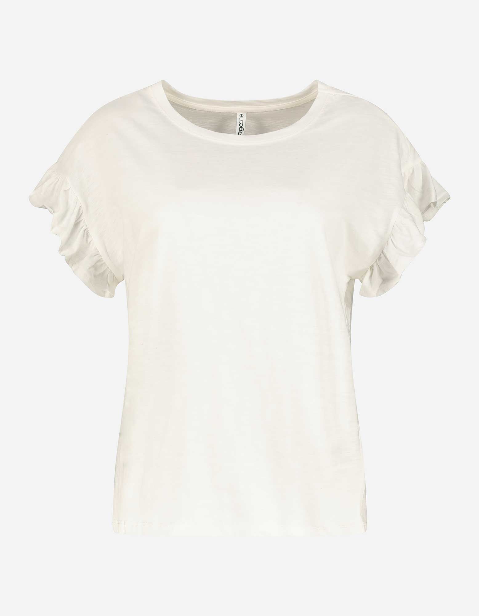 T-shirt - Manches &agrave; volants - blanc